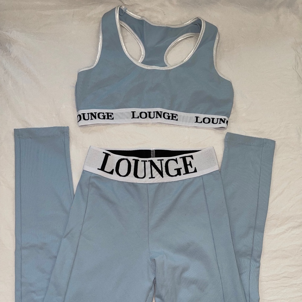 Lounge High Waisted Leggings Set - Blue